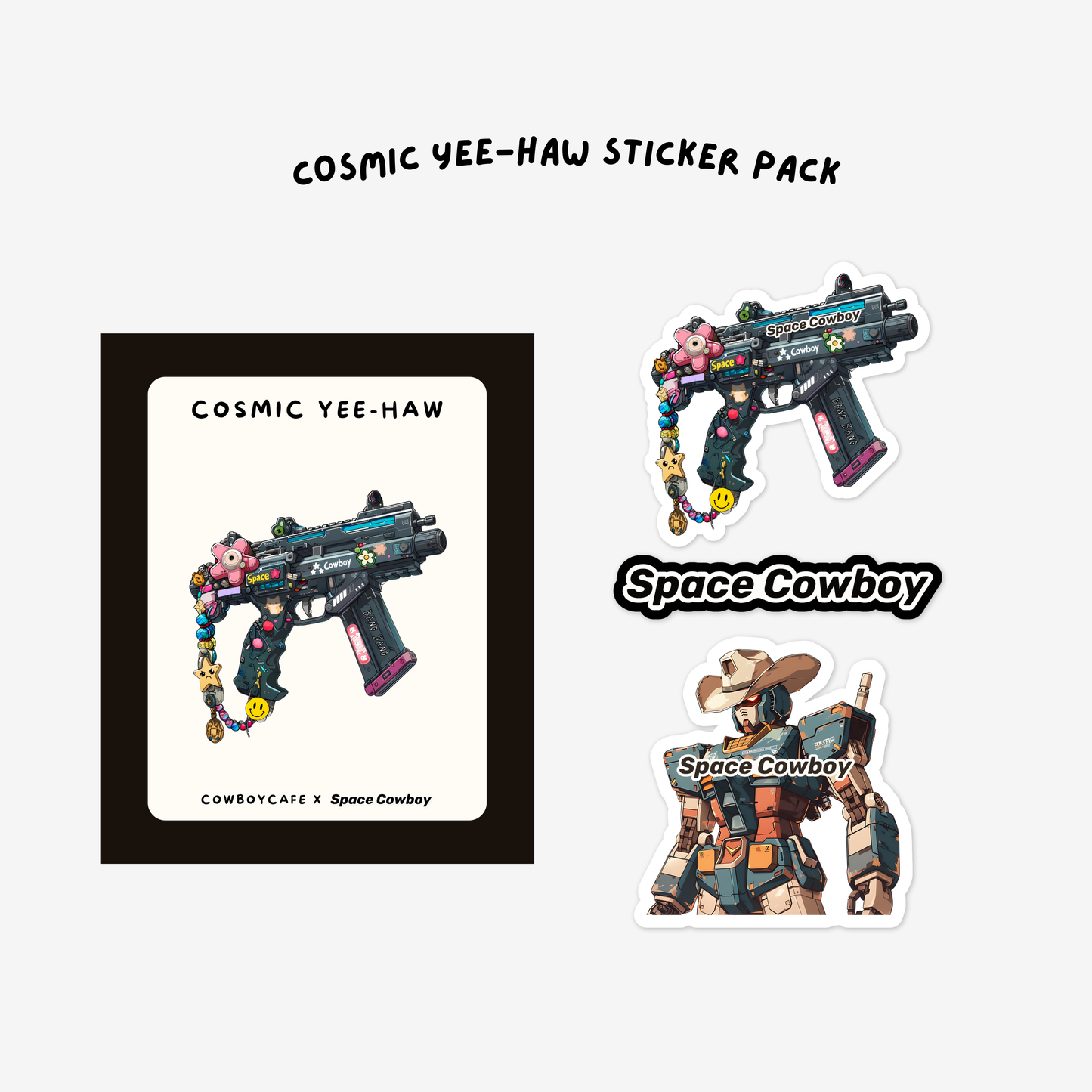 SPACE COWBOY X COWBOY CAFE COSMIC YEE-HAW STICKER BUNDLE