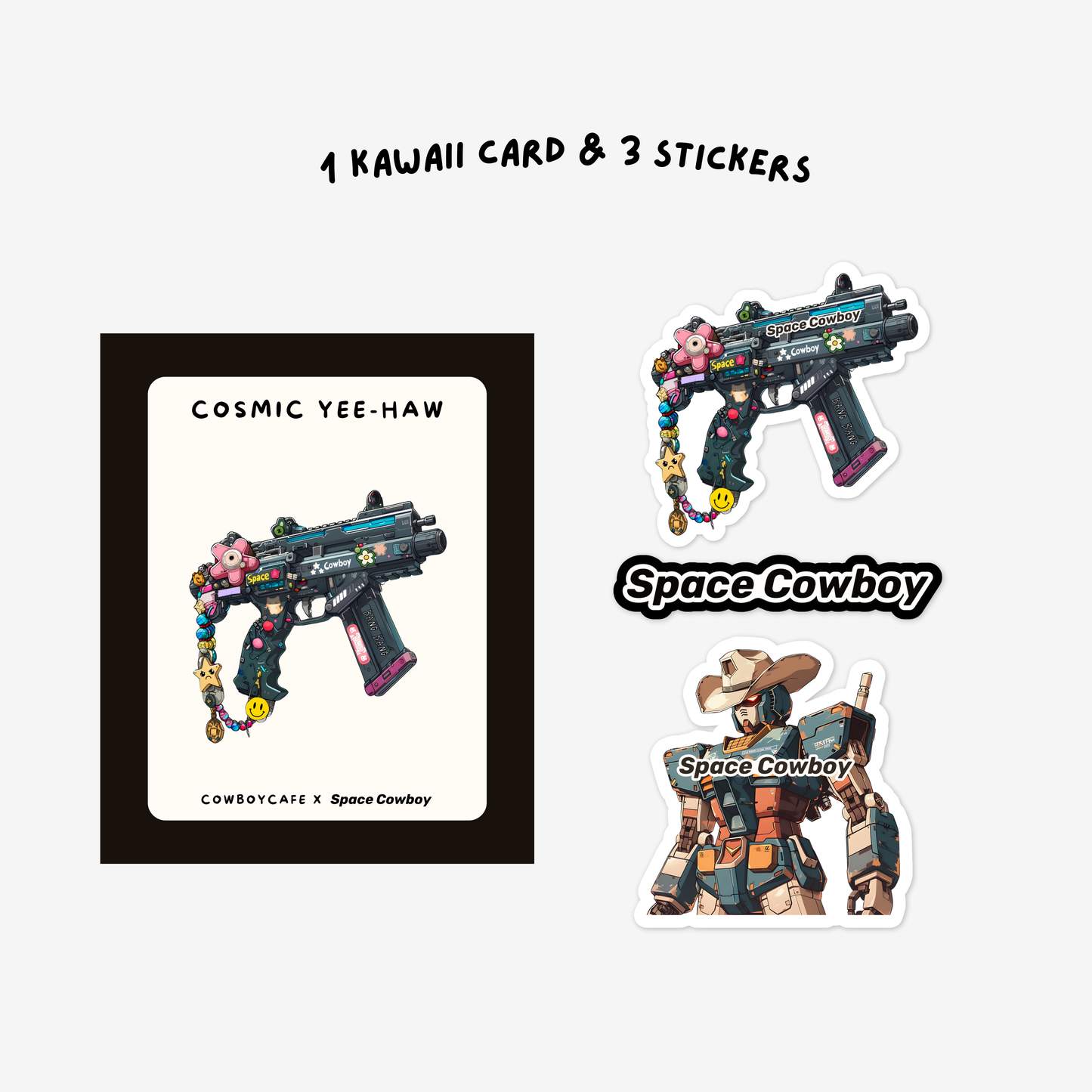 SPACE COWBOY X COWBOY CAFE COSMIC YEE-HAW STICKER BUNDLE